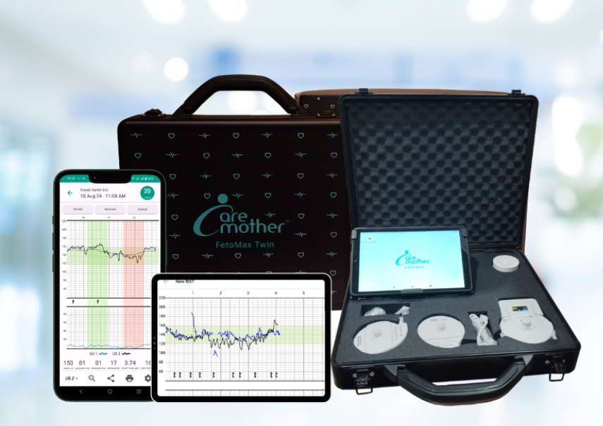 NST / CTG Machine in India, Fetal Monitor, smartphone based portable NST/CTG machine, portable NST/CTG machine, Fetomax, CareMother